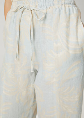 Beymen Club Mint floral patterned slouchy linen trousers - 6