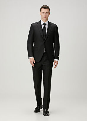 Siyah Yün Takım Elbise - Görsel 6