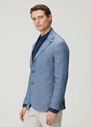 Beymen Club Blue Linen Jacket - 5