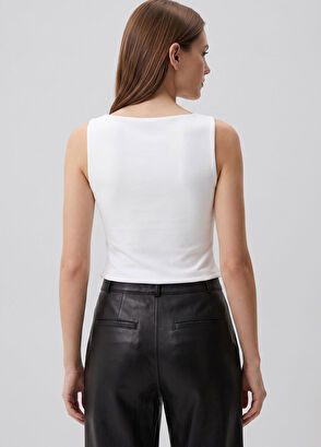 Beymen Club White Sweetheart Tank Top - 4