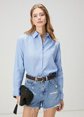 Beymen Club Blue Linen Shirt - 4