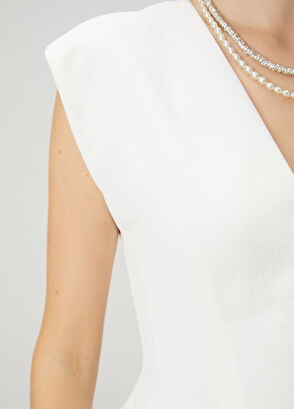 Beymen Club Off White Twill Blouse - 6