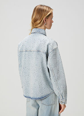 Beymen Club Mavi Taşlı Denim Ceket - 7