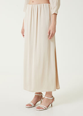 Beymen Club Bej Yırtmaçlı Midi Etek - 3