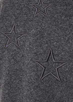 Beymen Club Gri Yıldız Nakışlı Uzun Yün Dış Gömlek - 6