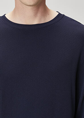 Beymen Club Navy Blue Honeycomb Knit Textured Sweater - 6