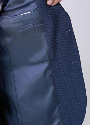 Beymen Club Blue Stitching Line Textured Blazer - 9