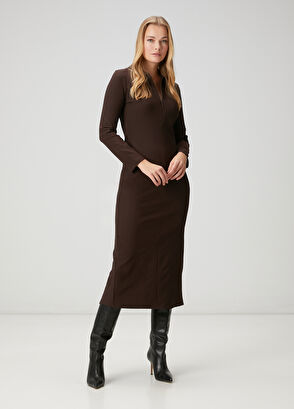 Beymen Club Black Midi Jersey Dress - 4