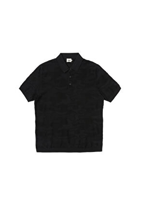 Beymen Club Siyah Polo Yaka Kamuflaj Dokulu Kısa Kollu Triko - 6