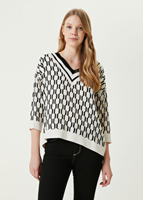 Beymen Club Ekru Zincirli İpek Twill Garnili Kazak - 3