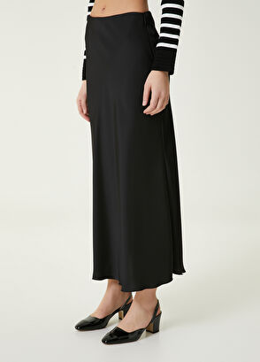 Black Long Satin Skirt Beymen Club Black Long Satin Skirt - 3