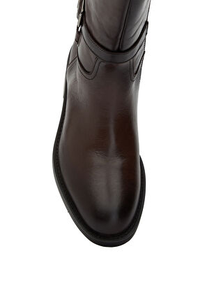 Kahverengi Kadın Deri Çizme - Görsel 5