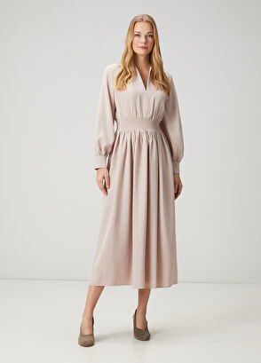 Beymen Club Beige Midi Dress - 3
