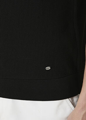 Beymen Club Black Colorblocked Jacquard Short Sleeve Sweater - 7