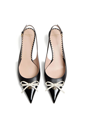 VLogo Signature Siyah Beyaz Deri Topuklu Ayakkabı - Görsel 5