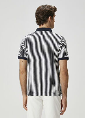 Beymen Club Navy Blue Striped Patterned Polo T-Shirt - 5