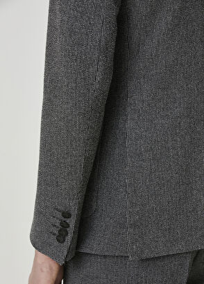 Beymen Club Antrasit Kırçıl Desenli Yün Ceket - 7