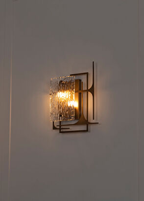 Heka Belize Brown Frosted Tumbled Glass Resin Protected Sconce - 7