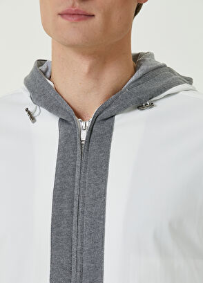 Beymen Club Beyaz Kapüşonlu Mont - 5