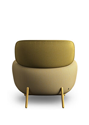 Borbo Moby High Yellow Armchair with Metal Legs - 5