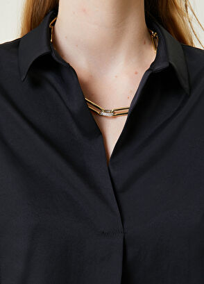 Beymen Club Siyah Gömlek Yaka Bluz - 5