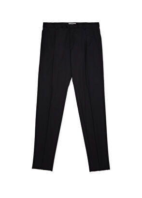 Siyah Pileli Yün Pantolon - Görsel 7