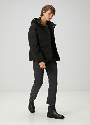 Beymen Club Siyah Kapüşonlu Basic Mont - 3