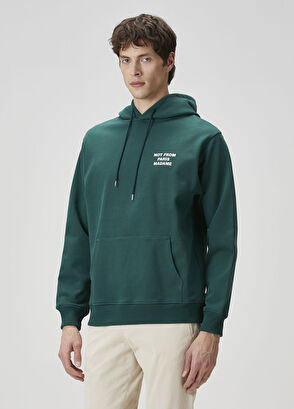 Drôle De Monsieur Koyu Yeşil Kapüşonlu Logolu Sweatshirt - 3