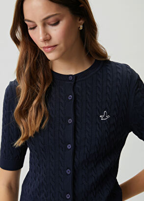 Beymen Club Lacivert Saç Örgü Mini Hırka - 5