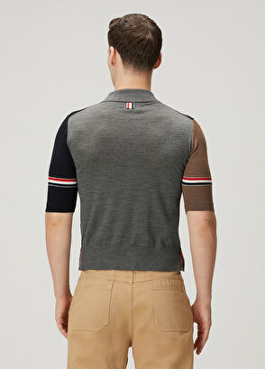Thom Browne Lacivert Yün Polo T-shirt - 4