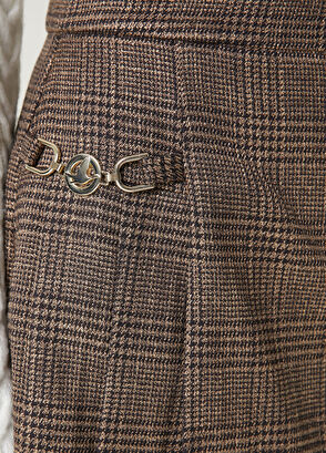 Beymen Club Kahverengi Ekoseli Şort Etek - 4