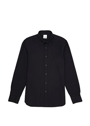 Beymen Club Slim Fit Siyah Gofre Dokulu Gömlek - 8