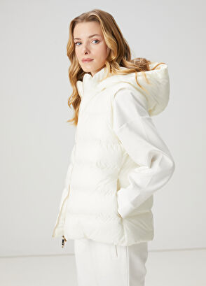 Beymen Club Kırık Beyaz Kapüşonlu Puffer Yelek - 3