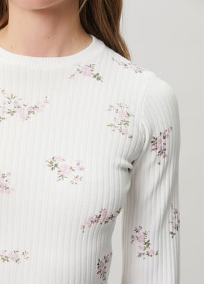 Msgm White Floral Sweater - 5