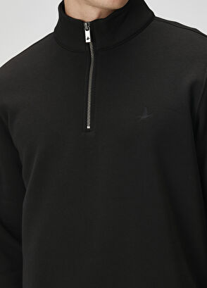Beymen Club Siyah Yakası Fermuarlı Sweatshirt - 6