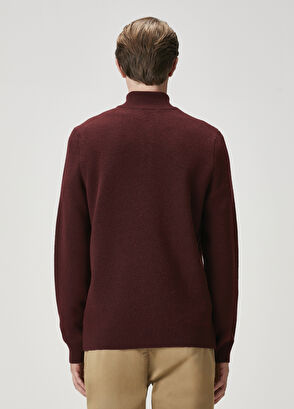 Beymen Club Mürdüm Fermuarlı Basic Yün Kazak - 5