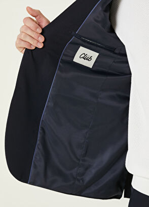 Beymen Club Drop 6 Slim Fit Lacivert Gofreli Takım Elbise - 8