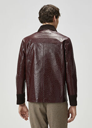Drôle De Monsieur Bordo Trok Detaylı Deri Mont - 4