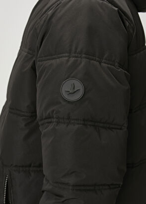 Beymen Club Siyah Kapüşonlu Puff Mont - 8