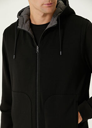 Black Hooded Double Sided Jersey Vest Beymen Club Black Hooded Double Sided Jersey Vest - 7