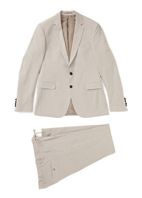 Beymen Club Slim Fit Drop 6 Bej Gofreli Takım Elbise - 10