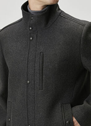 Beymen Club Antrasit Yün Kaşe Kaban - 6