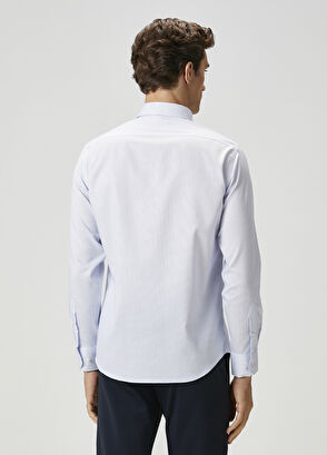 Beymen Club Comfort Fit Blue & White Shirt - 4