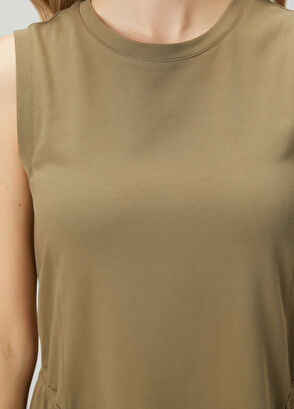 Beymen Club Haki Büzgü Detaylı Uzun Elbise - 7