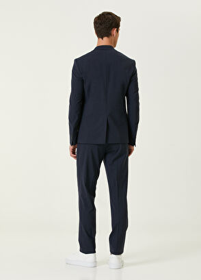 Beymen Club Drop 6 Mikro Desenli Lacivert Yün Takım Elbise - 5