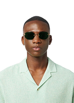Gast Moonstone Gold Green Metal Unisex Sunglasses - 5