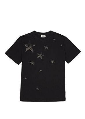 Beymen Club Siyah Yıldız Hotfix Detaylı T-shirt - 8