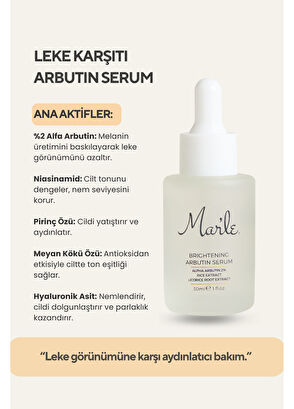 Mar'le Brightening Arbutin Leke Karşıtı Arbutin Cilt Serumu 30 ml - 3