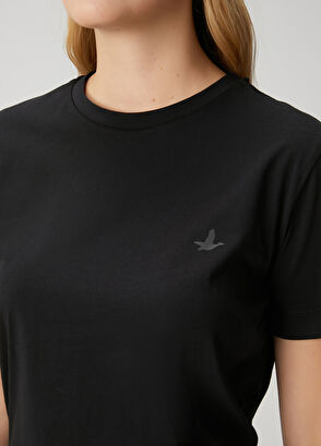 Beymen Club Siyah Logo Detaylı Basic T-shirt - 6