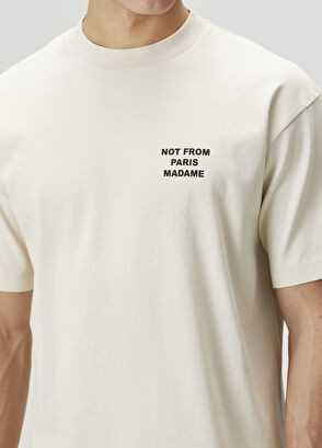 Drôle De Monsieur Bej Logo Baskılı T-shirt - 5